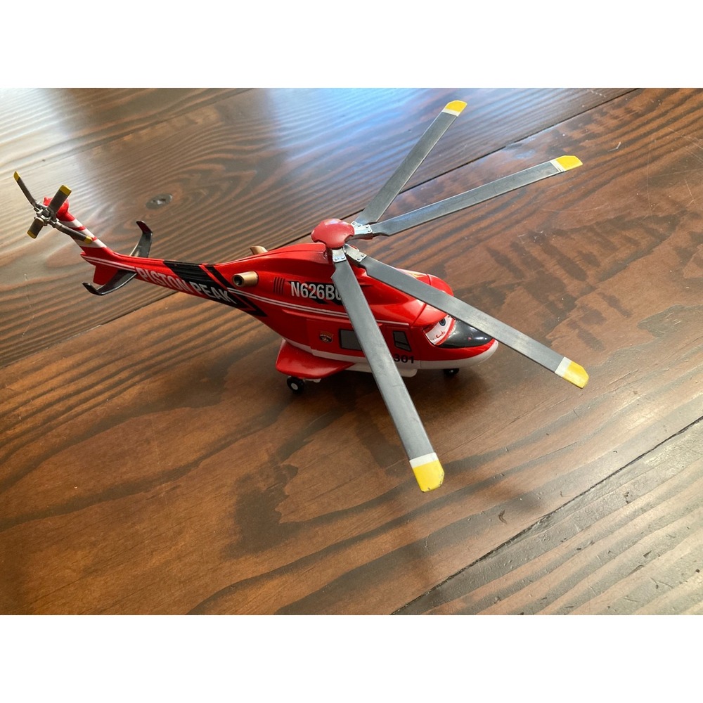 Disney Planes Piston Peak Air Attack Helicopter N626BG Red Diecast Incomplete